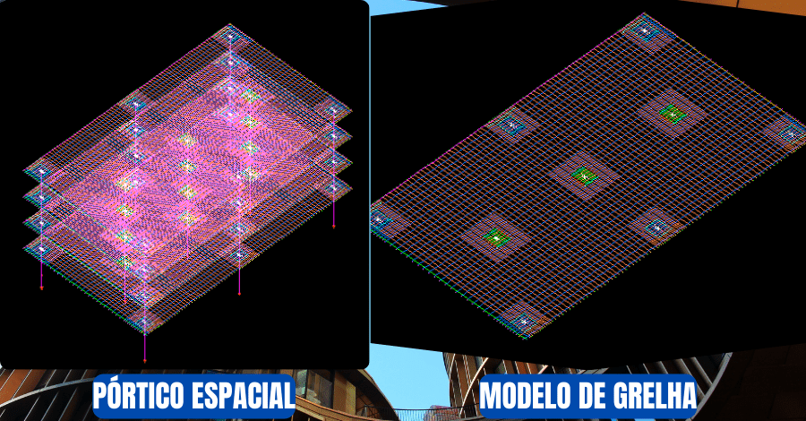 modelo-estrutural-de-grelha-e-pórtico-espacial
